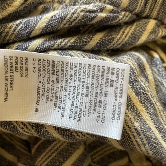 Urban Outfitters wide leg linen blend blue and cream striped pant - Picture 6 of 6